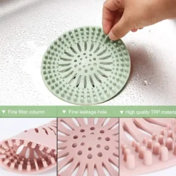 5pcs Hair Catcher, Durable Silicone Hair Stopper, Shower Drain Covers, Easy To Install And Clean, Suit For Bathroom Bathtub And Kitchen