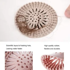 5pcs Hair Catcher, Durable Silicone Hair Stopper, Shower Drain Covers, Easy To Install And Clean, Suit For Bathroom Bathtub And Kitchen