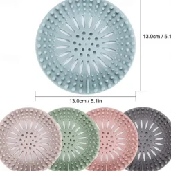 5pcs Hair Catcher, Durable Silicone Hair Stopper, Shower Drain Covers, Easy To Install And Clean, Suit For Bathroom Bathtub And Kitchen