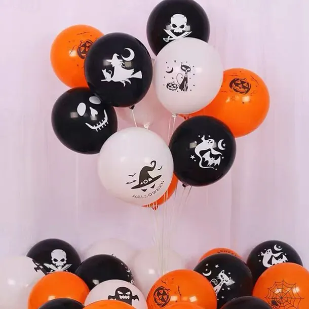 100pcs Halloween Balloon Decoration Set Printing Party Supplies Bat Halloween Props Halloween Latex Pumpkin Balloons