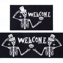 2pcs Halloween Kitchen Rugs and Mats Non-Slip Anti-Fatigue Kitchen Rug Set for Entryway ,Kitchen and Laundry