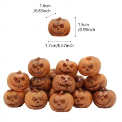 20pcs Halloween Mini Pumpkin Skull Set - Resin Party and Garden Decorations - Micro Landscape Accessories