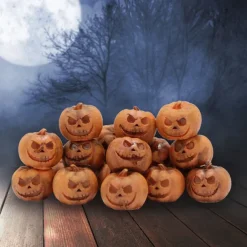 20pcs Halloween Mini Pumpkin Skull Set - Resin Party and Garden Decorations - Micro Landscape Accessories