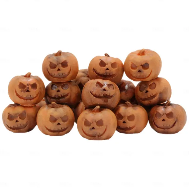 20pcs Halloween Mini Pumpkin Skull Set - Resin Party and Garden Decorations - Micro Landscape Accessories