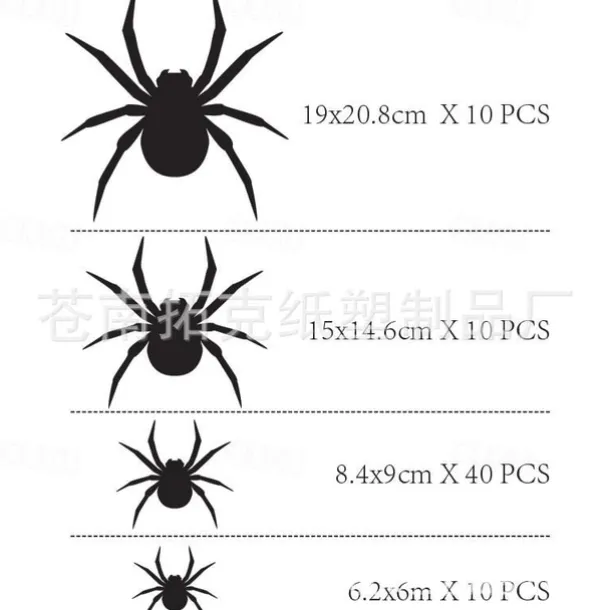 60PCS Halloween Party Supplies PVC 3D Decoration Realistic Horror Bat Spider Wall Accent, DIY Halloween Decoration Home Interior Window Decoration Set (Balck)