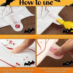 2pcs Halloween Red Balloon Set - Jumbo Aluminum Film Balloons, Inflatable Eyeball Decorations for Haunted House and Halloween Parties