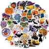 50pcs Halloween Stickers Vinyl Waterproof Cute Sticker Pack Crafts Scrapbook Water Bottle Laptop Skateboard Decoration Funny Cartoon Pumpkin Decals for Children Teens Adults