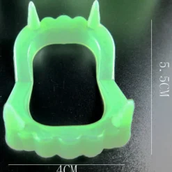 5Pcs Halloween Vampire Denture Luminous Dress Up Props Horror Zombie Teeth Fake Tiger Teeth Grim Reaper Braces Luminous Dentures