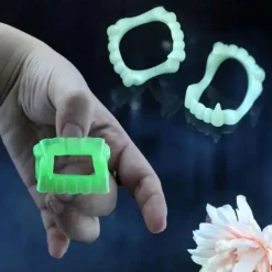 5Pcs Halloween Vampire Denture Luminous Dress Up Props Horror Zombie Teeth Fake Tiger Teeth Grim Reaper Braces Luminous Dentures