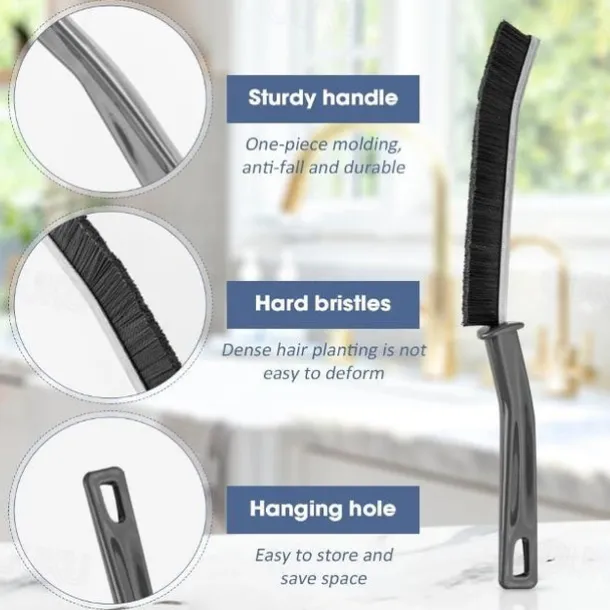 3pcs Hard-Bristled Crevice Cleaning Brush, Gap Cleaning Brush, Multifunctional Joint Cleaning Brush, Window Groove Cleaning Brush, Detailing Brush for Tile Floors, Kitchen, Bathroom