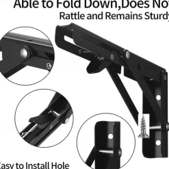 2pcs Heavy Duty Folding Shelf Brackets - 8