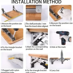 2pcs Heavy Duty Folding Shelf Brackets - 8