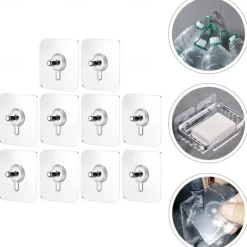 10pcs Heavy Duty Wall Hangers Garland Hooks Outdoor Self Adhesive Wall Hooks Without Nails Wall Hooks for Hanging Wall Hangers Adhesive Hooks, Stick Sticky Wall Hooks Magnetic Purse Hanger