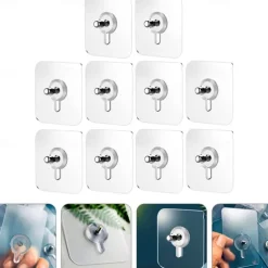 10pcs Heavy Duty Wall Hangers Garland Hooks Outdoor Self Adhesive Wall Hooks Without Nails Wall Hooks for Hanging Wall Hangers Adhesive Hooks, Stick Sticky Wall Hooks Magnetic Purse Hanger