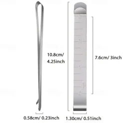 20pcs Hemming Clips Stainless Steel Sewing Clips Measurement Ruler Marking Sewing Project Quilting Supplies (3 Inches)