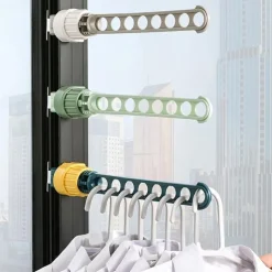 1PCS 8-Hole Clothes Drying Rack, Portable Indoor Outdoor Hanging Balcony Window Closet Drying Rack