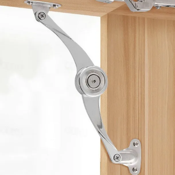 2Pcs Hydraulic Randomly Stop Hinges Kitchen Cabinet Door Adjustable Polish Hinge Furniture Lift Up Flap Stay Support Hardware