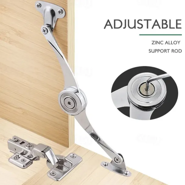 2Pcs Hydraulic Randomly Stop Hinges Kitchen Cabinet Door Adjustable Polish Hinge Furniture Lift Up Flap Stay Support Hardware