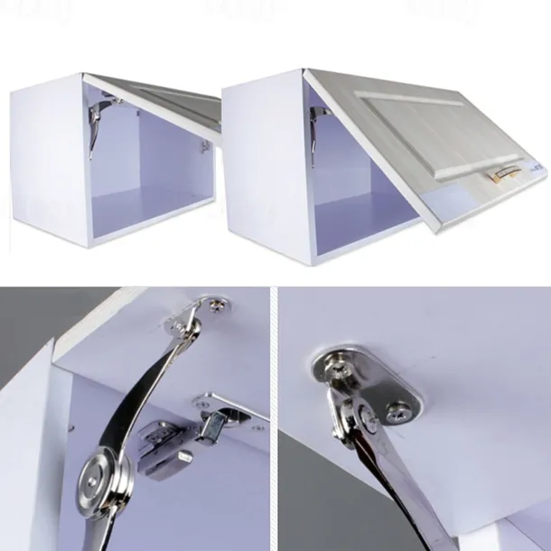2Pcs Hydraulic Randomly Stop Hinges Kitchen Cabinet Door Adjustable Polish Hinge Furniture Lift Up Flap Stay Support Hardware