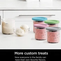 4pcs Ice Cream Pints Cup Containers With Lids Replacements For Ninja Creami Pints
