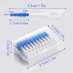 100pcs Interdental Silicone Brushes Dental Toothpicks Brush Between Teeth Silicone Toothpicks With Thread Oral Cleaning Tool