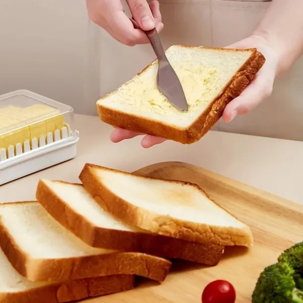 1PCS Keep Your Butter Fresh and Delicious with This Dividable Butter Pan and Lid!