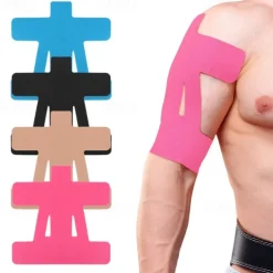 10/20pcs Kinesiology Tape for Shoulder Pain Relief Pre Cut Sports Waterproof Breathable Enhance Elastic Kinesiology Athletic Tape for Shoulder Support and Muscle Marathon Sports