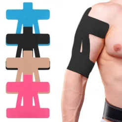 10/20pcs Kinesiology Tape for Shoulder Pain Relief Pre Cut Sports Waterproof Breathable Enhance Elastic Kinesiology Athletic Tape for Shoulder Support and Muscle Marathon Sports