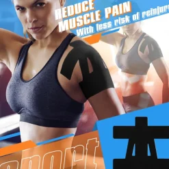 10/20pcs Kinesiology Tape for Shoulder Pain Relief Pre Cut Sports Waterproof Breathable Enhance Elastic Kinesiology Athletic Tape for Shoulder Support and Muscle Marathon Sports