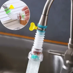 2Pcs Kitchen Water Filter Faucet Head Replacement, 360 Adjustable Flexible Tap Extender Water Saving Sprayer Aerator Nozzle Attachment Diffuser Bathroom Accessories