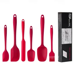 6pcs, Large and Small Silicone Spatulas, Oil Brush, and Long Macaron Spatula - Essential Baking Supplies for Cakes, Cheese, and More