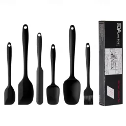 6pcs, Large and Small Silicone Spatulas, Oil Brush, and Long Macaron Spatula - Essential Baking Supplies for Cakes, Cheese, and More