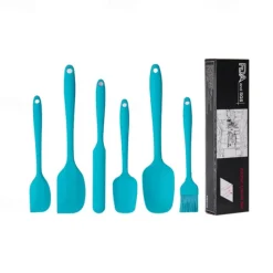 6pcs, Large and Small Silicone Spatulas, Oil Brush, and Long Macaron Spatula - Essential Baking Supplies for Cakes, Cheese, and More