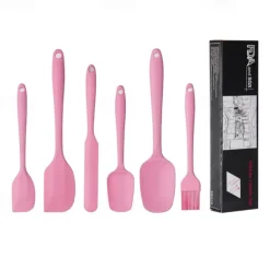 6pcs, Large and Small Silicone Spatulas, Oil Brush, and Long Macaron Spatula - Essential Baking Supplies for Cakes, Cheese, and More