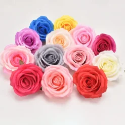 5PCS Large Artificial Rose Silk Flower Heads, DIY Wedding Decor, Wreaths, Scrapbooking, Faux Flowers for Christmas, Home, Garden, and Candy Box Decoration