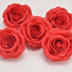 5PCS Large Artificial Rose Silk Flower Heads, DIY Wedding Decor, Wreaths, Scrapbooking, Faux Flowers for Christmas, Home, Garden, and Candy Box Decoration