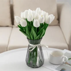 10pcs Lifelike PU Tulip Artificial Flowers: Perfect for Home Decor, Wedding Decorations, and Events - Realistic Feel Tulips for Added Elegance