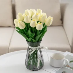 10pcs Lifelike PU Tulip Artificial Flowers: Perfect for Home Decor, Wedding Decorations, and Events - Realistic Feel Tulips for Added Elegance