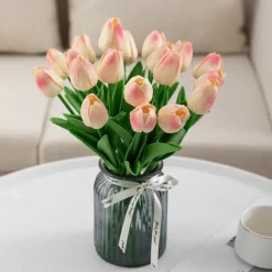 10pcs Lifelike PU Tulip Artificial Flowers: Perfect for Home Decor, Wedding Decorations, and Events - Realistic Feel Tulips for Added Elegance