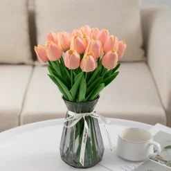 10pcs Lifelike PU Tulip Artificial Flowers: Perfect for Home Decor, Wedding Decorations, and Events - Realistic Feel Tulips for Added Elegance