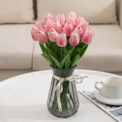 10pcs Lifelike PU Tulip Artificial Flowers: Perfect for Home Decor, Wedding Decorations, and Events - Realistic Feel Tulips for Added Elegance