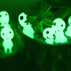 5pcs Luminous Tree Elves Spirit Princess Mononoke Micro Landscape Figure Ornament Glowing Miniature Gardening Potted Decor
