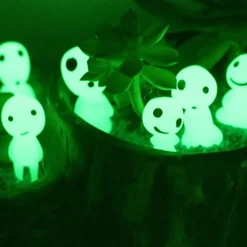 5pcs Luminous Tree Elves Spirit Princess Mononoke Micro Landscape Figure Ornament Glowing Miniature Gardening Potted Decor