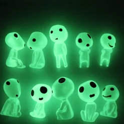 5pcs Luminous Tree Elves Spirit Princess Mononoke Micro Landscape Figure Ornament Glowing Miniature Gardening Potted Decor