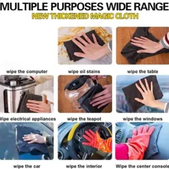 10pcs Magic Cloth Glass Cloth No Trace No Watermark Cleaning Cloth Cleaning Tool Microfiber Rag Quickly Clean Towels Scouring Pad