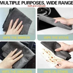10pcs Magic Cloth Glass Cloth No Trace No Watermark Cleaning Cloth Cleaning Tool Microfiber Rag Quickly Clean Towels Scouring Pad