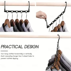 10pcs Magic Hanger - Space Saving Wardrobe Organizer For Heavy Clothes - Sturdy Plastic Multifunctional Hanger For Clothing Stores
