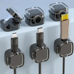 6pcs Magnetic Cable Organizer Clips - Self-Adhesive Cord Management Holder for Desk, No Nails Needed, Cable Clamp and Ties for Wire Storage and Organization