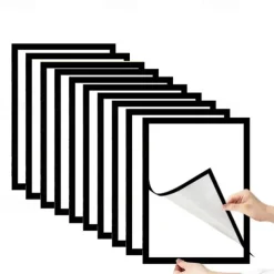 10pcs Magnetic Picture Frame A4 Poster Cover Photo Frame Reusable Golden/Silvery/Black Display Rack Hanger For Wall Decor