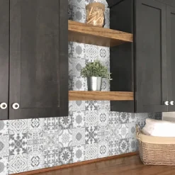 24/48pcs Mandala Self-adhesive Wall Stickers Waterproof Classic Moroccan Tile Stickers Creative Kitchen Bathroom Living Room